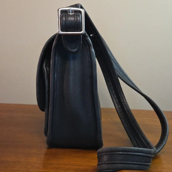 Coach Rambler's Legacy 9067 Leather Shoulder Crossbody Bag Purse Black Vintage - Picture 4 of 15